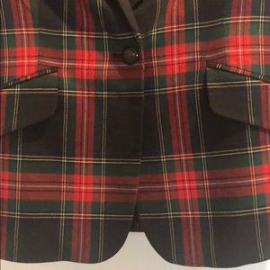 lauren ralph lauren tartan crest twill plaid blazer
